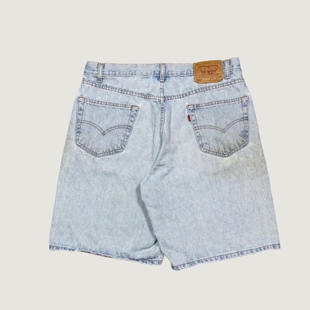Vintage Levis 550 Relaxed Fit Denim Shorts Light Wash Mens 36 Blue 35550-1836